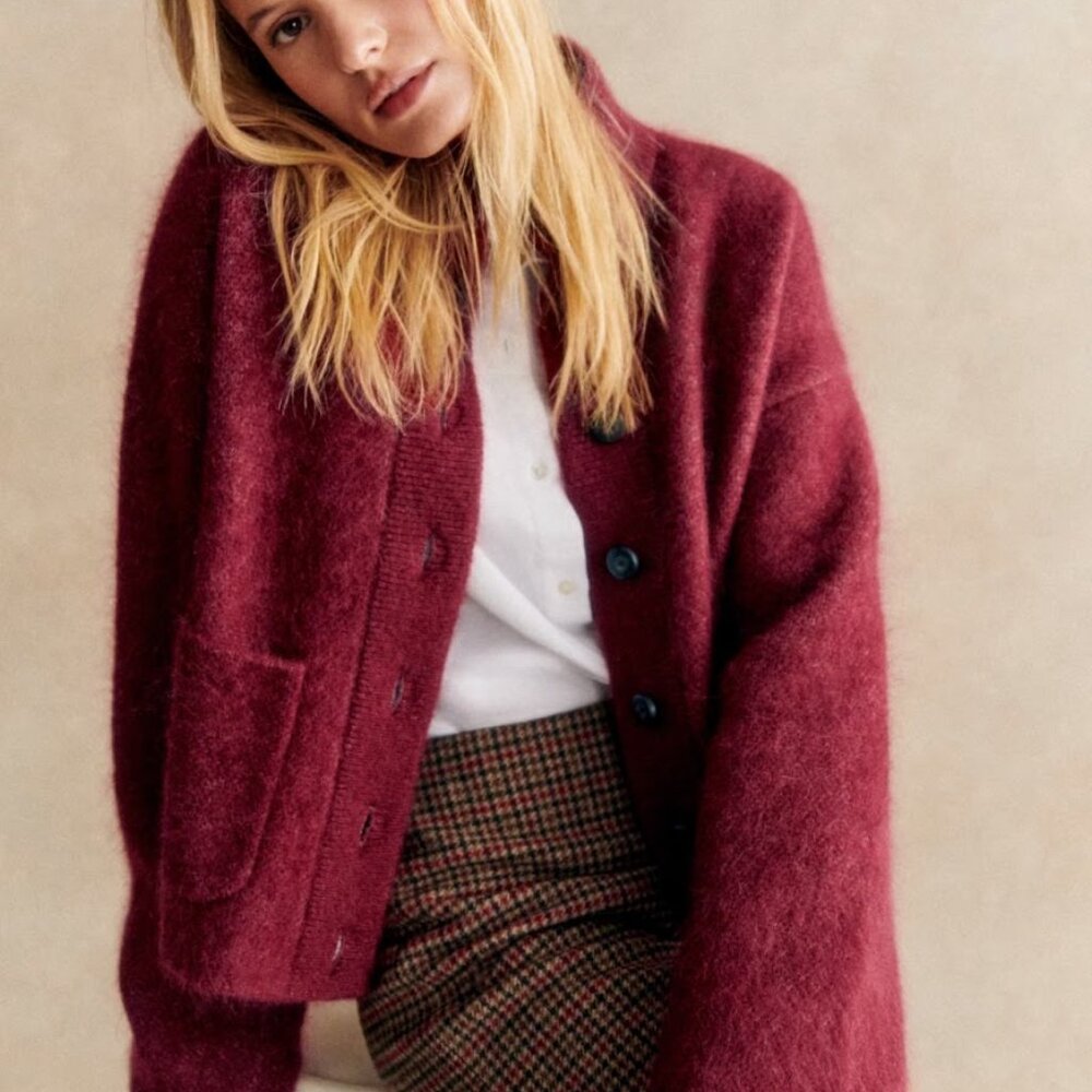 Sezane Thais Jacket - Burgundy - Size Large